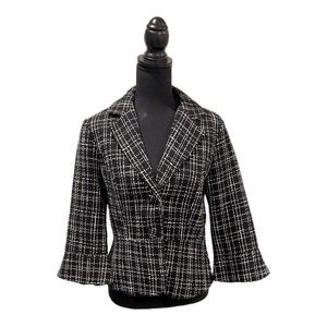 VINTAGE‎ din bin tweed black and white Blazer. Size large Y2K
